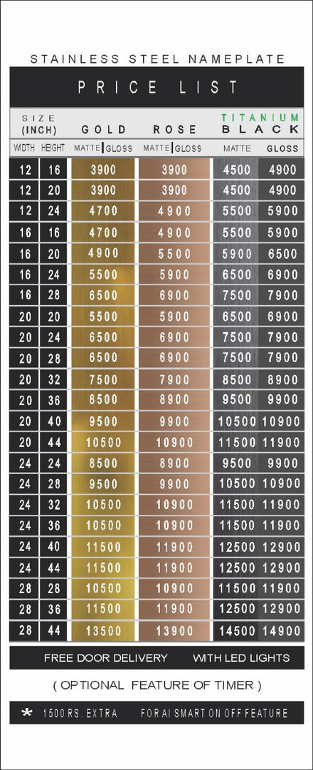 TITANIUM BLACK MATTE (KHARE), 20X20=6500, 24X24=9500, 28X28=11500